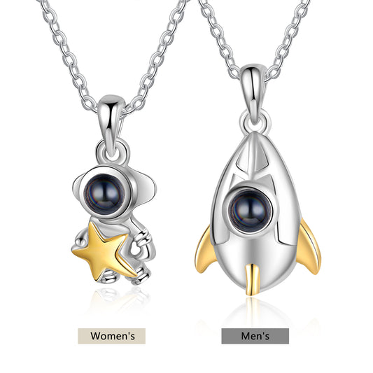 100 Languages I Love You Projection Necklace Rockets and Mars Necklace
