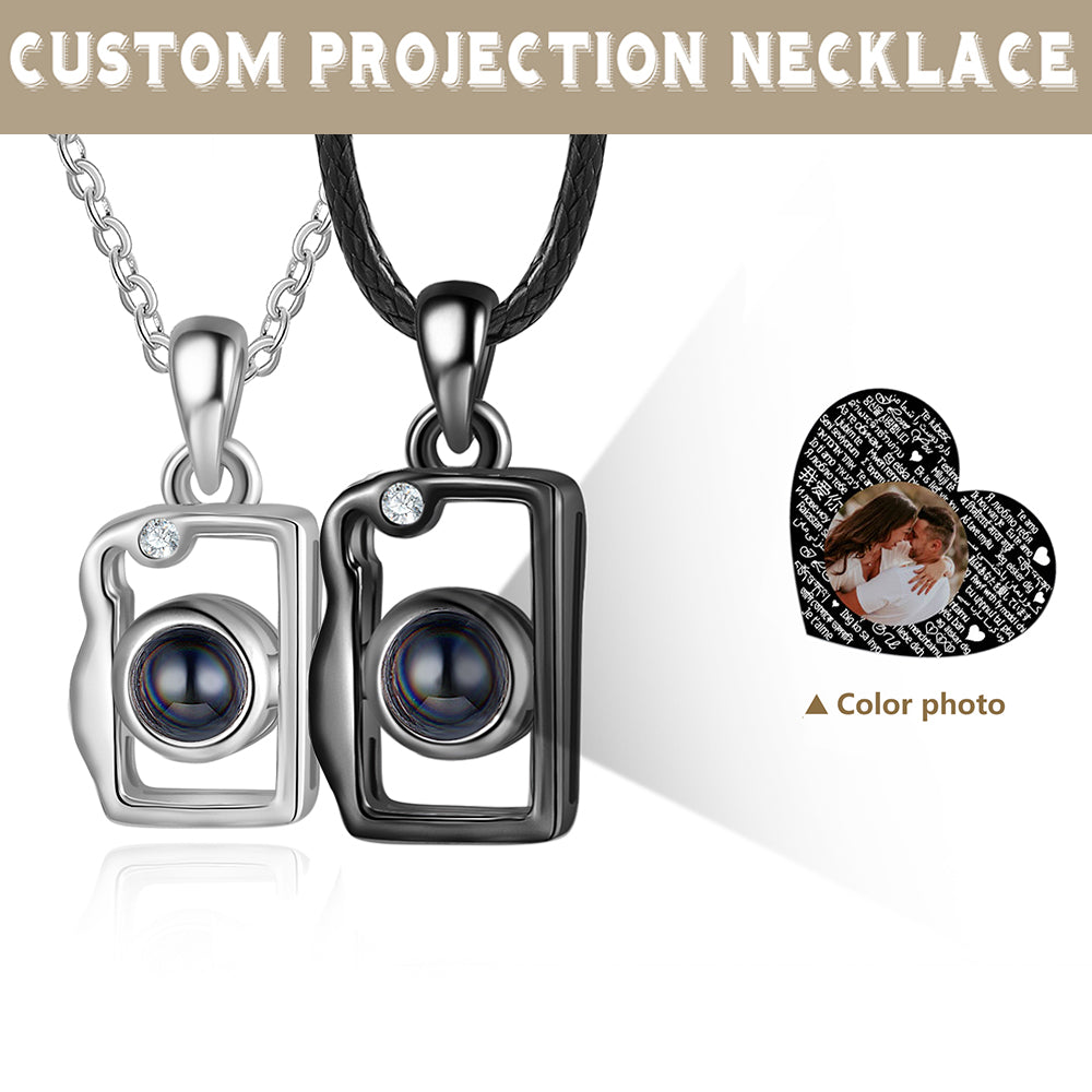 Personalized 100 Language I Love You Projection Necklace