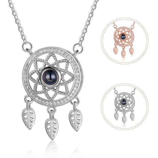 Copper Personalized 100 Language I Love You Projection Necklace