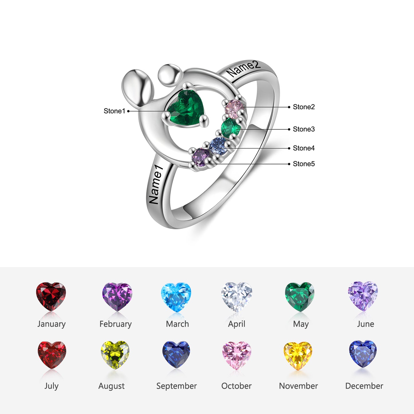 Custom Mother and Child Ring