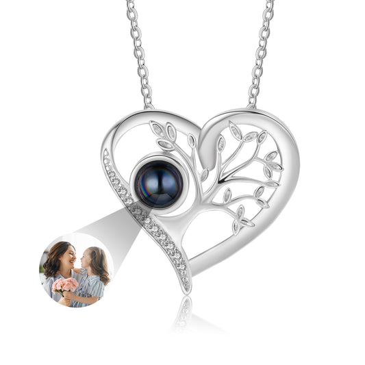 Custom Photo Projection Heart Necklace