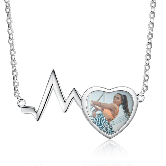 Custom Photo Heart Beat Necklace