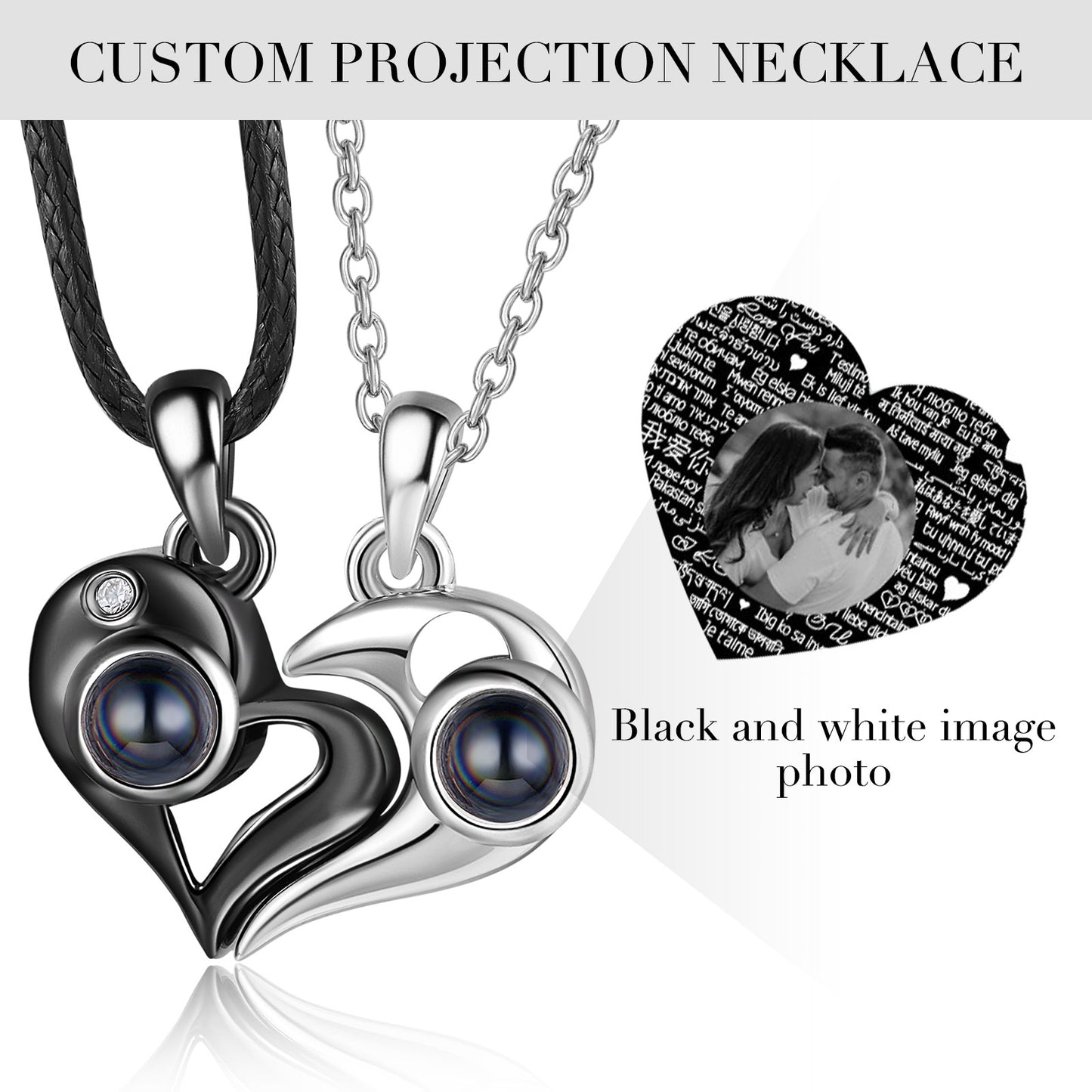 Copper Personalized 100 Language I Love You Projection Necklace