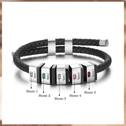 Custom Leather Men Bracelet