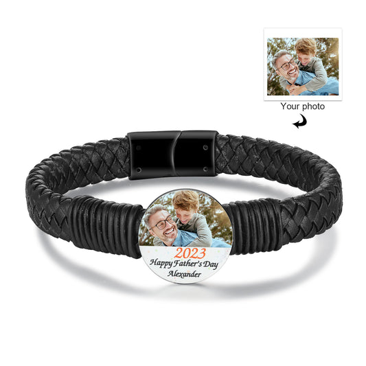 Custom Photo Leather Bracelet