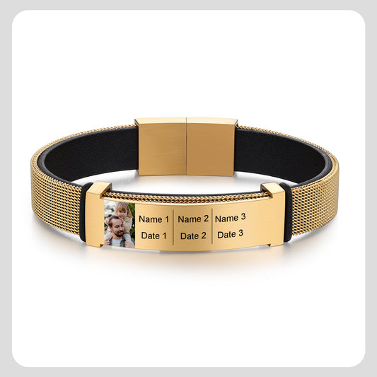 Custom Name Leather Bracelet