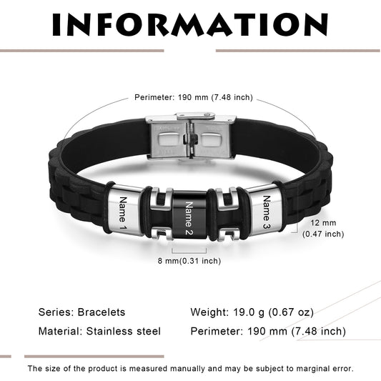 Custom Name Leather Bracelet