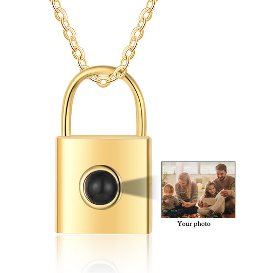 Custom Photo Projection Lock Necklace