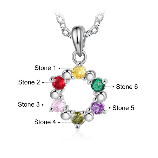 Custom Birthstone Circle Necklace