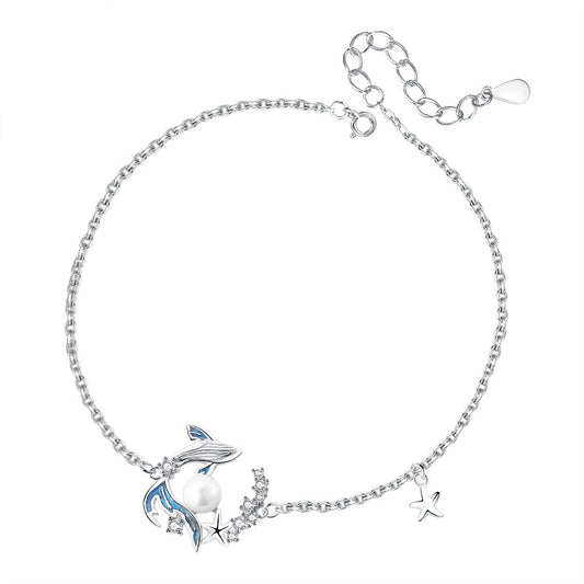 925 Sterling Silver Whale Bracelet