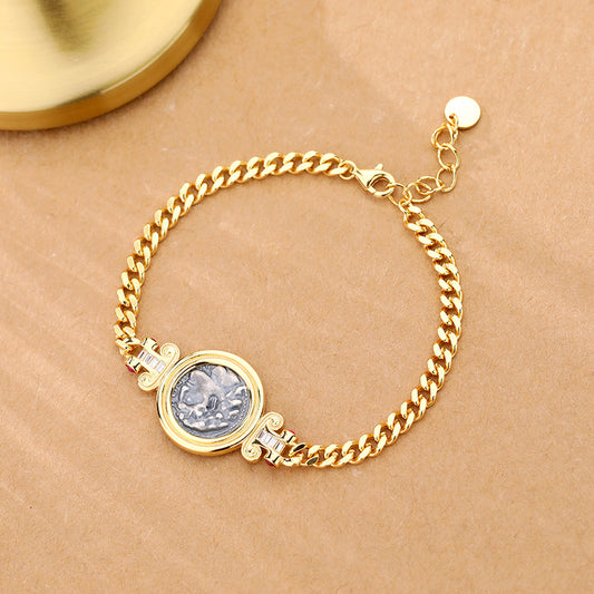 Vintage Avatar Coin Bracelet