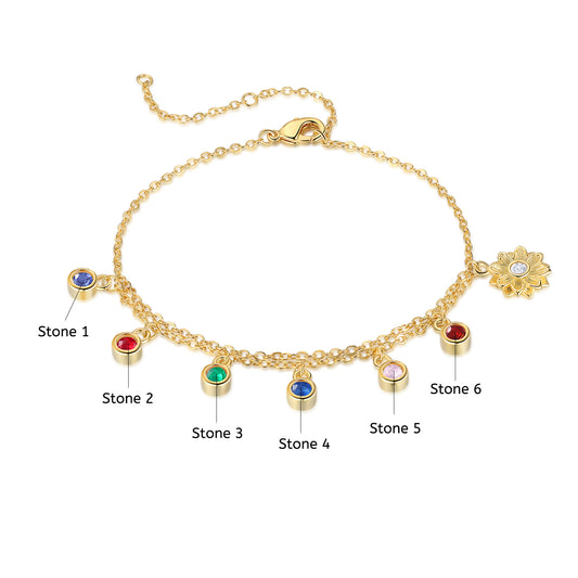 Custom Birthstone Anklet