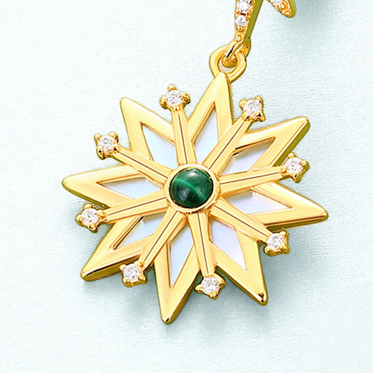 925 Sterling Silver Snowflake Earrings