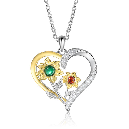 925 Sterling Silver Custom Birthstone necklace