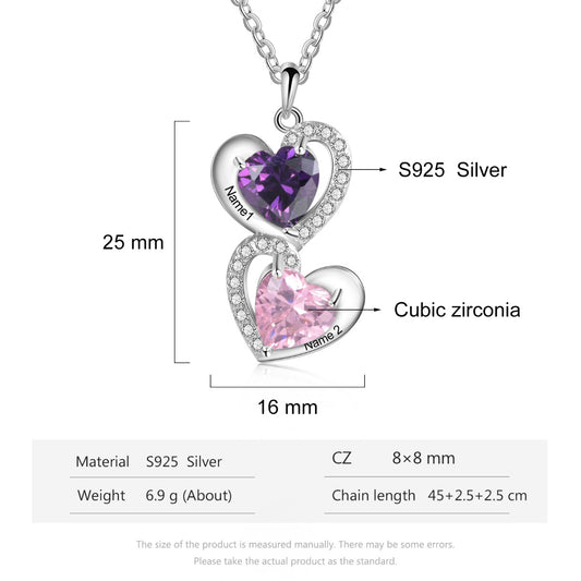 S925 Silver Heart Shape CZ Necklace