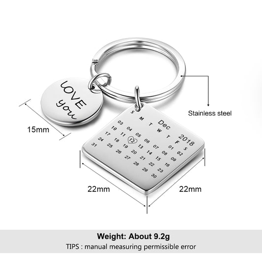 Name Calendar Keychain