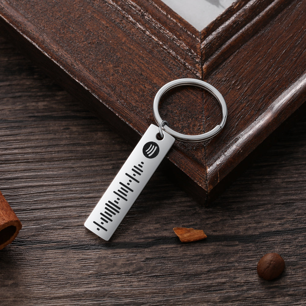 Personalized Stainless Steel Code Keychain