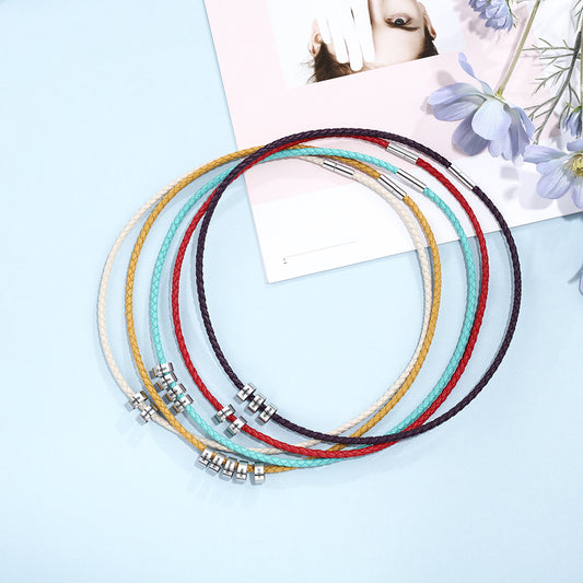 Leather bead bracelet Custom Length Color