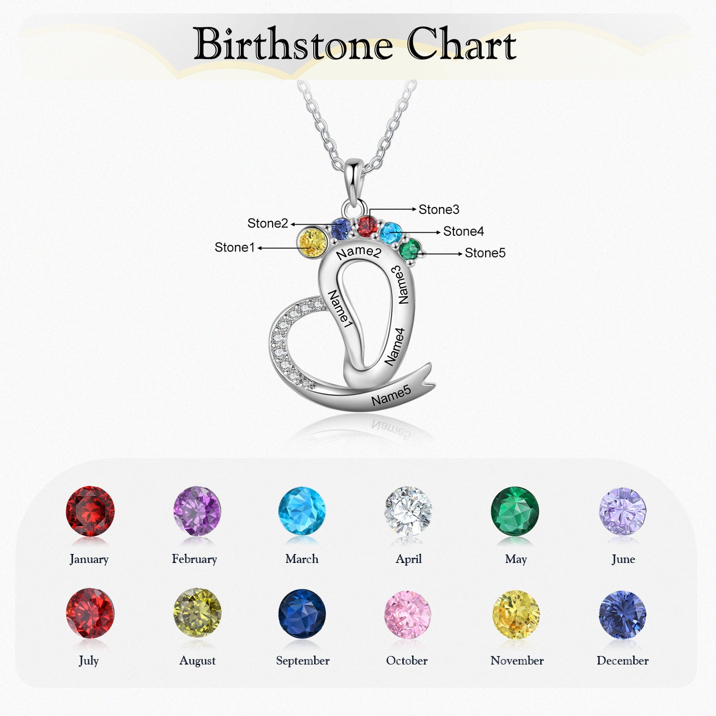 Custom Foot Heart Necklace - iYdr