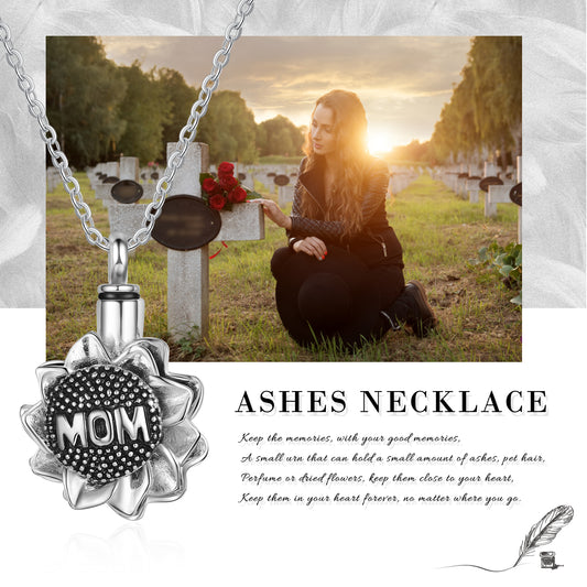 Mom Sunflower Ashes Necklace