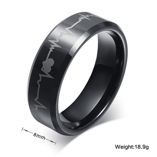 Stainless Steel Black Ring