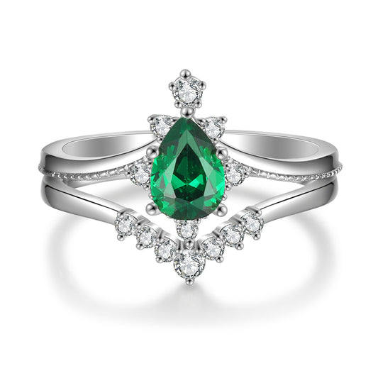 Sterling Silver Emerald Ring