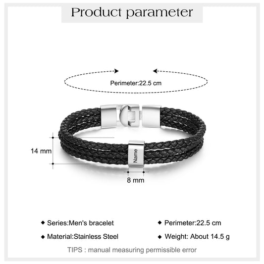 Custom Name Leather Bracket