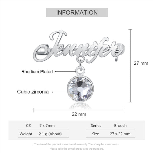 Custom Name Brooch