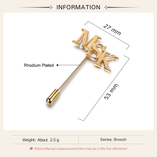 Custom Letter Brooch