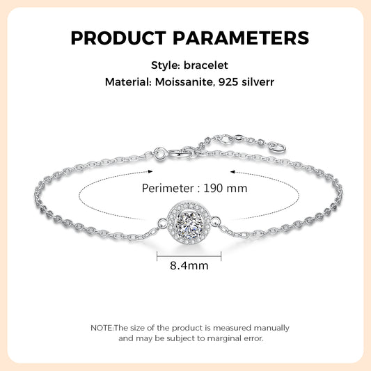 925 Silver Moissanite Bracelet