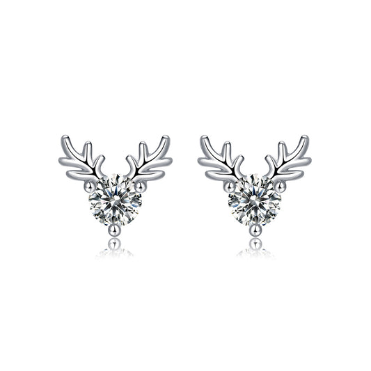 925 Sterling Silver Antlers Earring