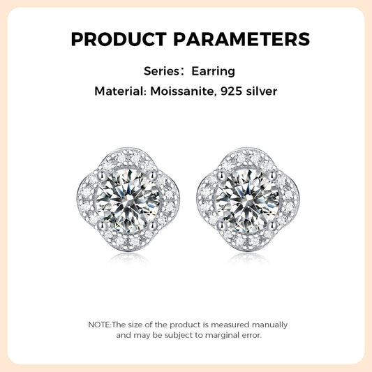 925 Sterling Silver Moissanite Earring