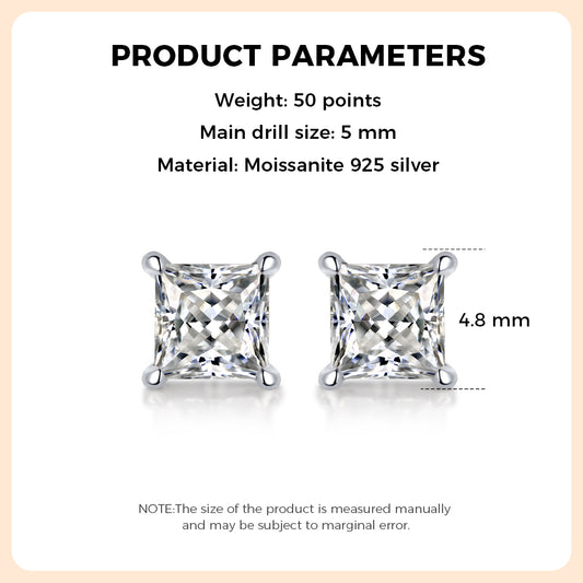 925 Sterling Silver Moissanite Earrings