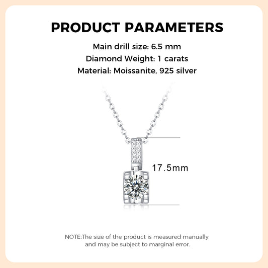 925 Sterling Silver Moissanite Necklace