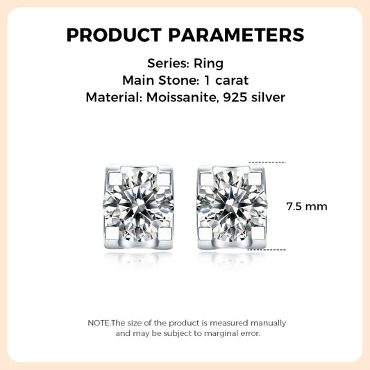 925 Sterling Silver Moissanite Earring