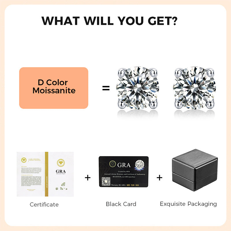 925 Sterling Silver Moissanite Earring