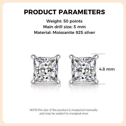 925 Sterling Silver Moissanite Earring