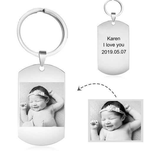 Stainless Steel Photo Keychain