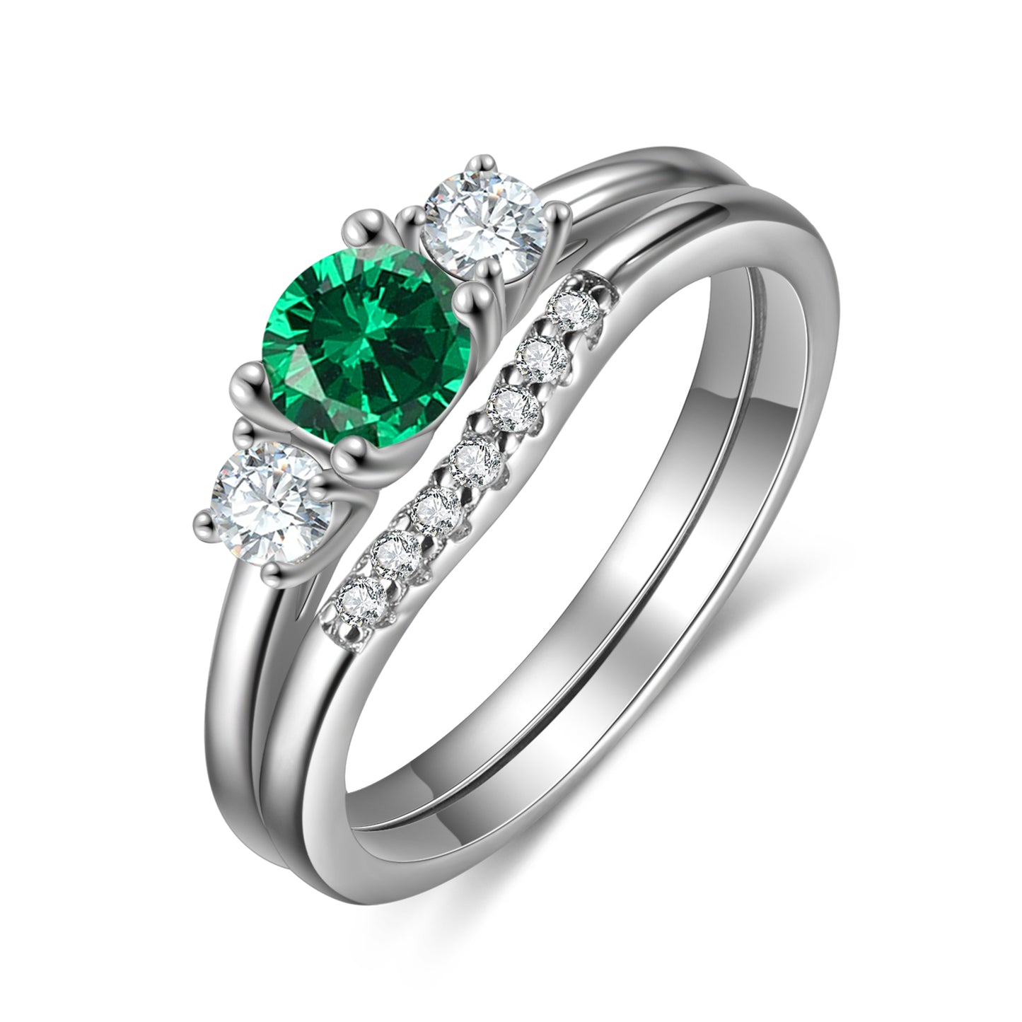 Sterling Silver Emerald Ring