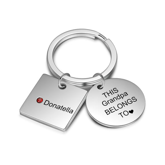 Stainless Steel Birthtsone Keychain