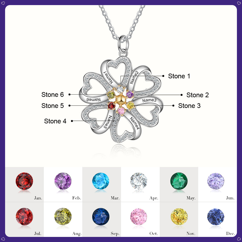 S925 Silver Heart Shape Flower Pendant Necklace - iYdr