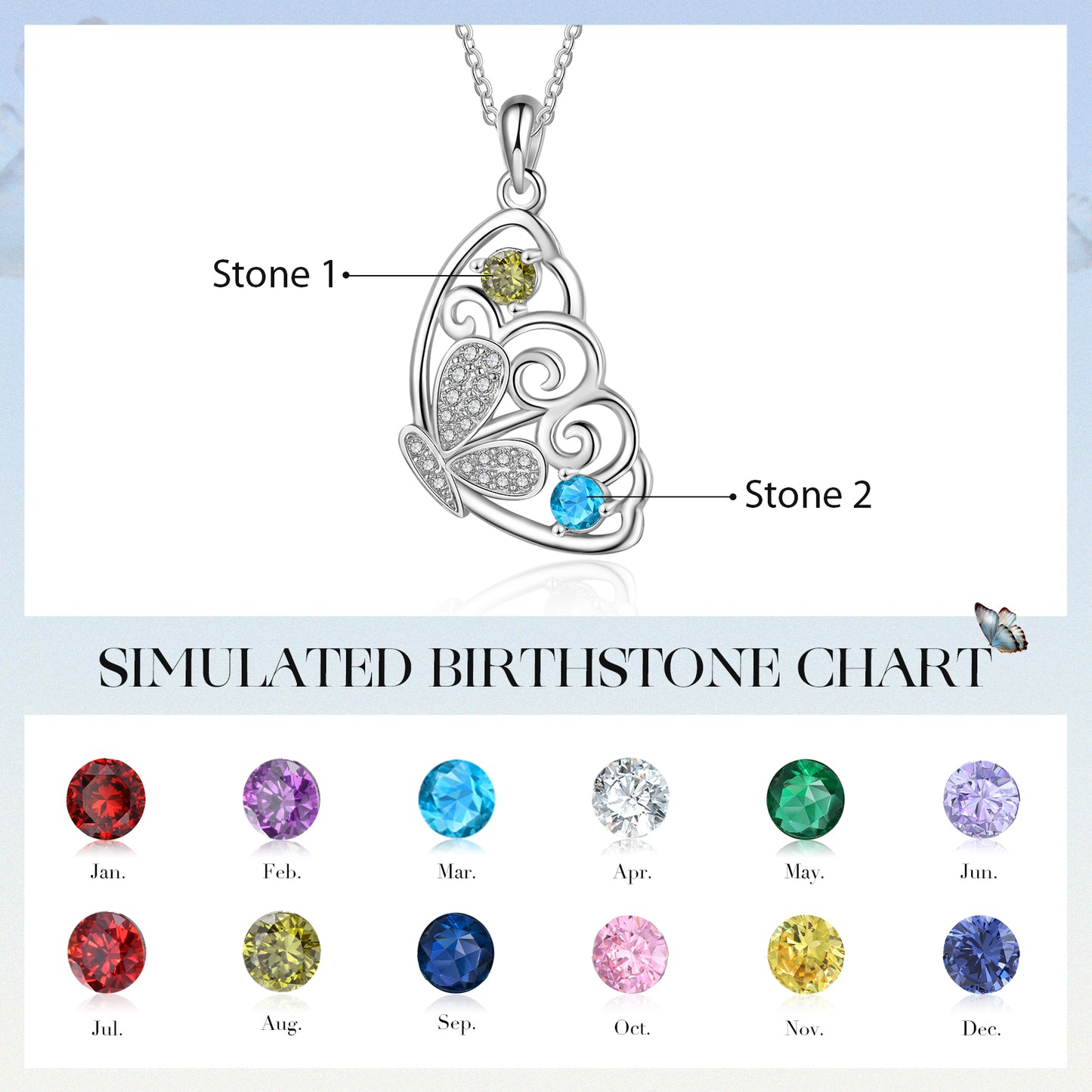 Custom Butterfly Friend Necklace - iYdr