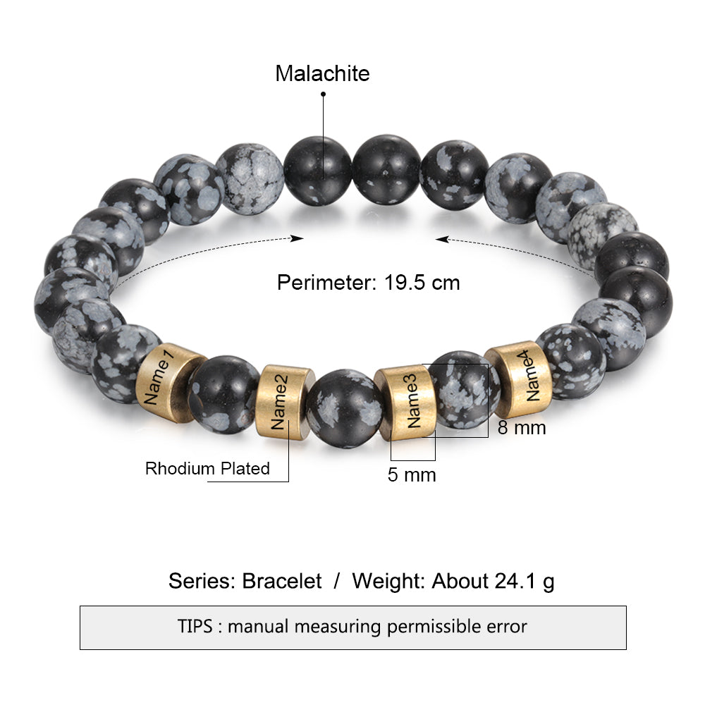 Engraved Rhodium Plated Bracelet