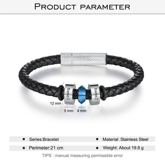 Bead leather cord bracelet #BA700175