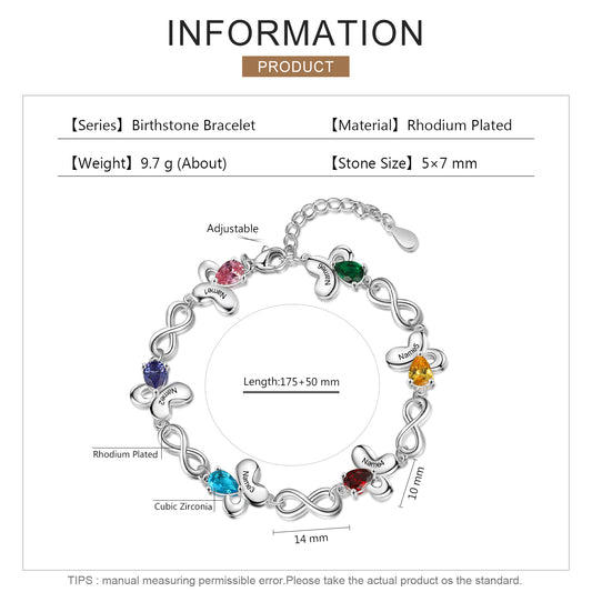 Butterfly Infinity CZ Bracelets
