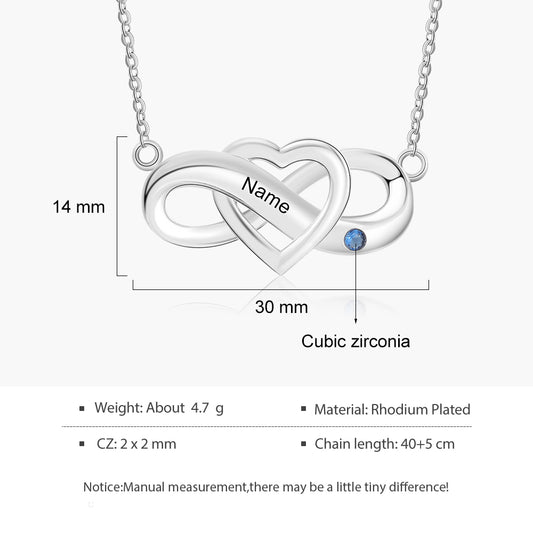 Custom Birthstone Infinity Necklace - iYdr