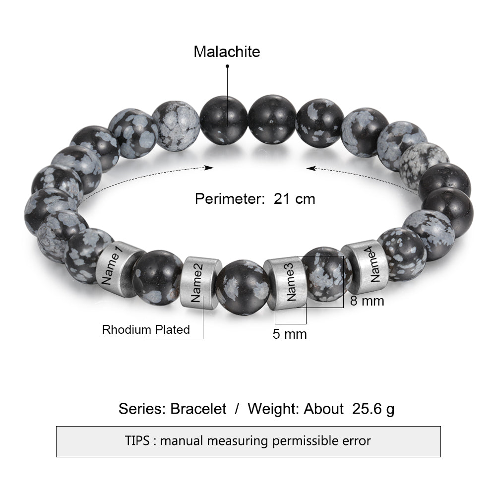 Engraved Rhodium Plated Bracelet