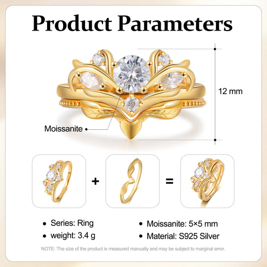 K Gold Natural Moissanite Ring