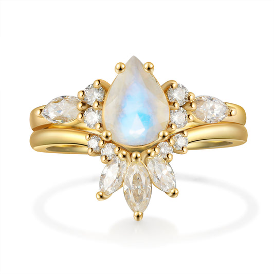 K Gold Natural Moonstone Ring
