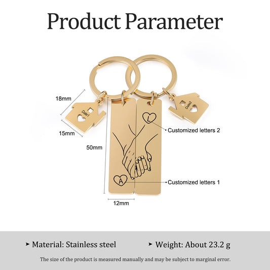 Stainless Steel Couple Keychain